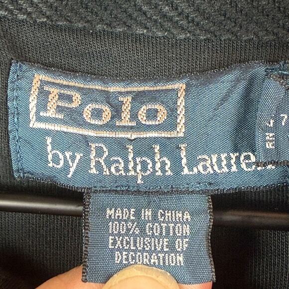 Polo Ralph Lauren Hoodie Jacket XL Mens Black Big Pony Embroidery Button-Up - Picture 6 of 9